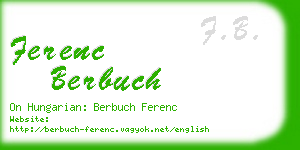 ferenc berbuch business card